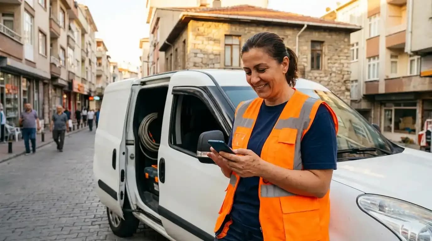 Yeni işini kutlayan hizmet veren